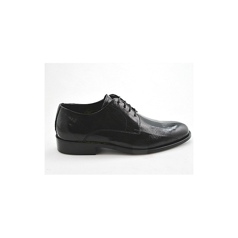 Scarpa derby elegante stringata da uomo in pelle nera - Misure disponibili: 50