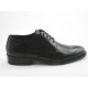 Chaussure derby à lacets pour hommes en cuir noir