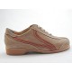 Men's sports shoe with laces in beige suede and tan-colored leather 