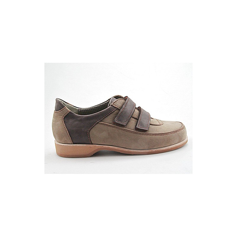 Scarpa sportiva in camoscio beige scuro -  