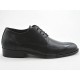 Chaussure derby élégant à lacets pour hommes en cuir lisse noir