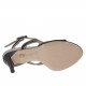 Sandalo da donna accollato con cinturino in pelle nera e beige tacco 9 - Misure disponibili: 42