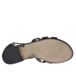 Chaussure ouvert pour femmes avec fermeture éclair et courroie en cuir noir - Pointures disponibles:  32