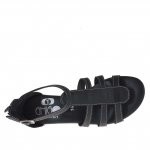 Scarpa aperta da donna con cerniera e cinturino in pelle nera - Misure disponibili: 32