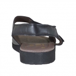 Sandalo da uomo con due fasce e velcro in pelle nera  - Misure disponibili: 46, 47, 48