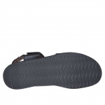 Sandalo da uomo con due fasce e velcro in pelle nera  - Misure disponibili: 46, 47, 48