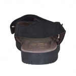 Men's sandal with two velcro bands in black nubuck - Available sizes:  46, 47