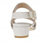 Woman's sandal with pierced golden studs in white leather heel 3 - Available sizes:  31