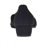Zapato abierto para mujer con elastico y anillo metalico en tejido negro cuña 3 - Tallas disponibles:  31
