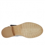 Bottines pour femmes avec boucle et fermeture éclair en cuir antique perforé noir - Pointures disponibles:  32
