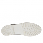 Stivaletto da donna forato con fibbia e cerniera in pelle vintage grigia - Misure disponibili: 32