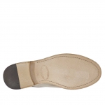 Chaussure élégant pour hommes avec lacets et bout droit en cuir gris tourterelle - Pointures disponibles:  46, 47
