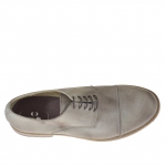 Chaussure élégant pour hommes avec lacets et bout droit en cuir gris tourterelle - Pointures disponibles:  46, 47