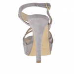 Sandale pour femmes avec plateforme en daim gris glycine talon 12 - Pointures disponibles:  42