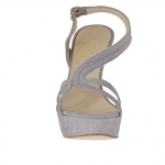 Sandale pour femmes avec plateforme en daim gris glycine talon 12 - Pointures disponibles:  42
