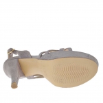 Woman's platform sandal in wisteria grey suede heel 12 - Available sizes:  42