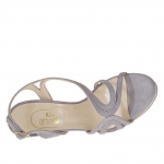 Sandale pour femmes avec plateforme en daim gris glycine talon 12 - Pointures disponibles:  42