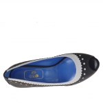 Scarpa aperta in punta in pelle bianca e nera tacco 8 - Misure disponibili: 42