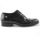 Chaussure richelieu à lacets et bout droit pour hommes en cuir verni noir - Pointures disponibles:  48, 49, 50, 51