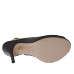 Sandalia para mujer en piel negra con plataforma interna y tacon 11 - Tallas disponibles:  31