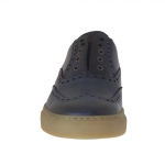 Scarpa sportiva da uomo in pelle blu con decorazioni a coda di rondine - Misure disponibili: 46