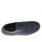 Scarpa sportiva da uomo in pelle blu con decorazioni a coda di rondine - Misure disponibili: 46
