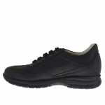 Zapato deportivo con cordones para hombre en piel negra - Tallas disponibles:  36