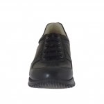 Zapato deportivo con cordones para hombre en piel negra - Tallas disponibles:  36