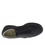 Zapato deportivo con cordones para hombre en piel negra - Tallas disponibles:  36
