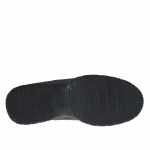 Zapato deportivo para hombre con cordones en piel y tejido negro - Tallas disponibles:  36