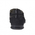 Scarpa da uomo stringata sportiva in nabuk, pelle e tessuto nero - Misure disponibili: 46, 47