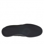 Zapato deportivo con cordones para hombre en nobuk, piel y tejido negro - Tallas disponibles:  46, 47