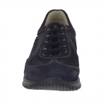 Scarpa da uomo stringata sportiva in pelle e camoscio blu - Misure disponibili: 36, 37