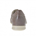 Scarpa da uomo stringata sportiva in pelle color fumo e tessuto grigio - Misure disponibili: 46