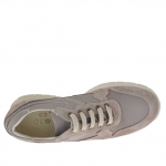 Scarpa da uomo sportiva stringata in camoscio, tessuto e pelle grigia - Misure disponibili: 36, 37