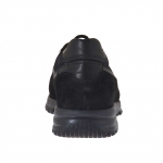 Chaussure sportif pour hommes avec lacets en daim et tissu noir - Pointures disponibles:  36, 37