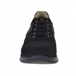 Chaussure sportif pour hommes avec lacets en daim et tissu noir - Pointures disponibles:  36, 37
