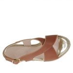 Sandalo da donna in pelle cuoio con plateau e zeppa in corda 9  - Misure disponibili: 42
