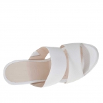 Sabo abierto blanco imprimido para mujer con plataforma y cuña 12 - Tallas disponibles:  42