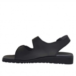 Sandalia para hombres con tres hebillas en piel negra - Tallas disponibles:  47