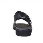 Sandalo da uomo con tre fibbie in pelle nera - Misure disponibili: 47