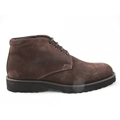 Schnürstiefelette für Herren aus braunem Wildleder  - Verfügbare Größen:  50