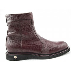 Botin con cremallera para hombre en piel marron - Tallas disponibles:  48, 50