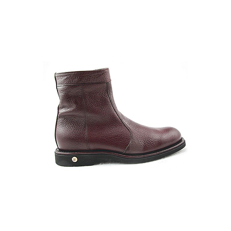 Botin con cremallera para hombre en piel marron - Tallas disponibles:  48, 50
