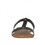 Sabot aperto da donna in pelle nera con borchie - Misure disponibili: 42