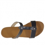 Sabot aperto da donna in pelle nera con borchie - Misure disponibili: 42