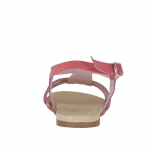 Sandale pour femmes en cuir verni fuchsia et crème - Pointures disponibles:  33