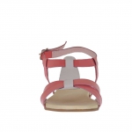 Sandale pour femmes en cuir verni fuchsia et crème - Pointures disponibles:  33