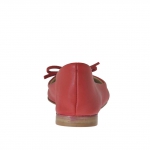 Ballerinaschuh für Damen mit Schleife aus rotem Leder - Verfügbare Größen:  32