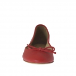 Ballerinaschuh für Damen mit Schleife aus rotem Leder - Verfügbare Größen:  32